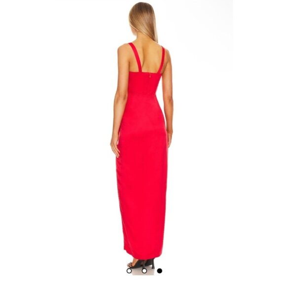 NBD Elodie Red Satin Corset Cocktail Maxi Dress Size XL Revolve Party Event - Picture 3 of 13